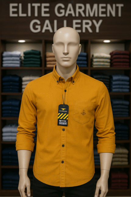 Men's Mustard Yellow Casual Cotton Shirt by Dookers